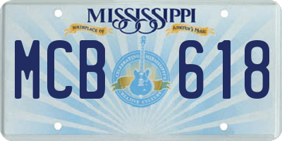 MS license plate MCB618