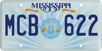 MS license plate MCB622