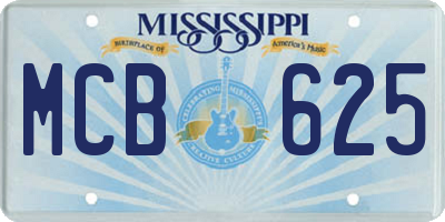 MS license plate MCB625