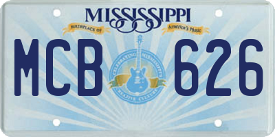 MS license plate MCB626