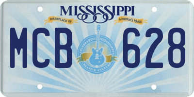 MS license plate MCB628