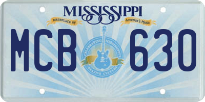 MS license plate MCB630
