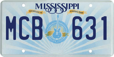 MS license plate MCB631