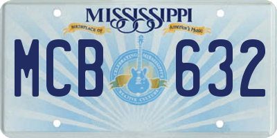 MS license plate MCB632