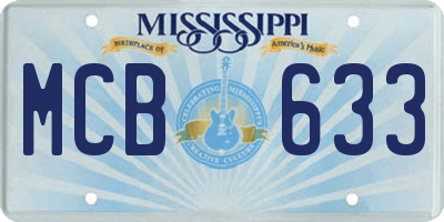 MS license plate MCB633