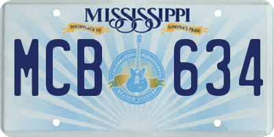 MS license plate MCB634
