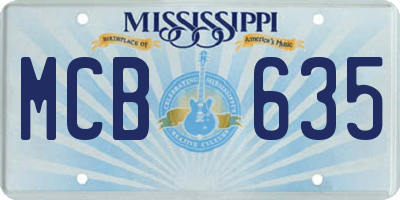 MS license plate MCB635