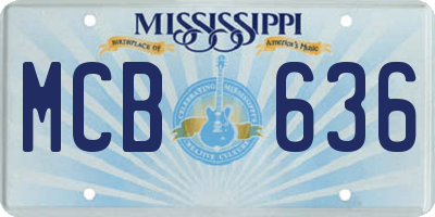 MS license plate MCB636