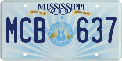 MS license plate MCB637