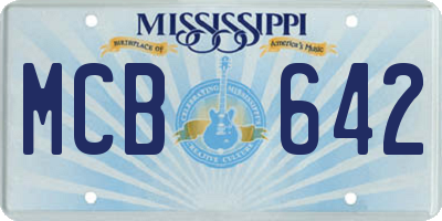 MS license plate MCB642