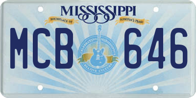 MS license plate MCB646