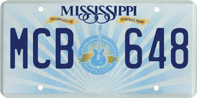 MS license plate MCB648