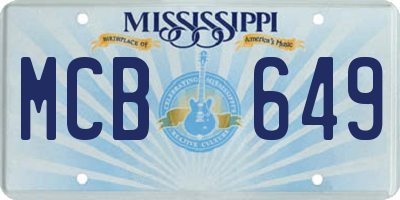 MS license plate MCB649