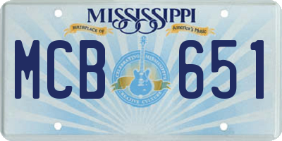 MS license plate MCB651