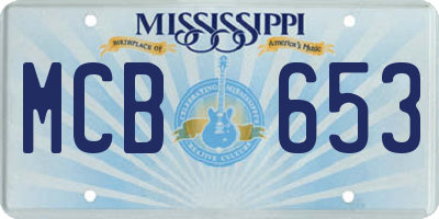 MS license plate MCB653