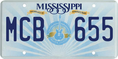 MS license plate MCB655