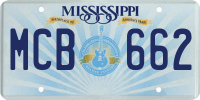 MS license plate MCB662