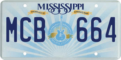 MS license plate MCB664