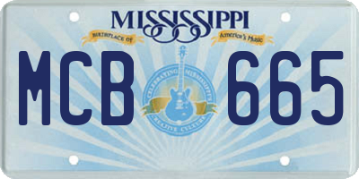 MS license plate MCB665