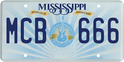 MS license plate MCB666