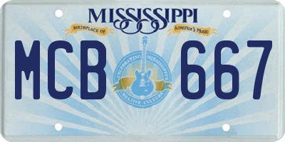MS license plate MCB667