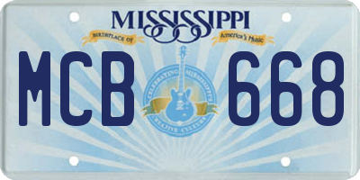 MS license plate MCB668