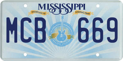 MS license plate MCB669