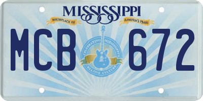 MS license plate MCB672