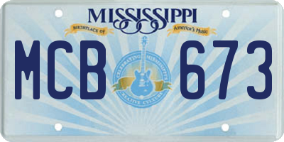 MS license plate MCB673