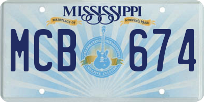 MS license plate MCB674