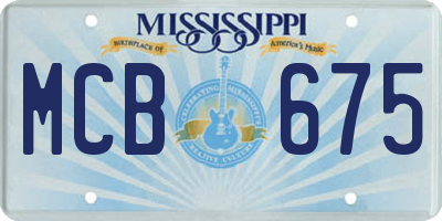 MS license plate MCB675