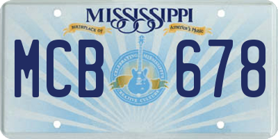 MS license plate MCB678