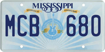 MS license plate MCB680