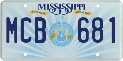 MS license plate MCB681