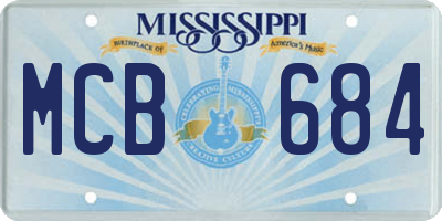 MS license plate MCB684