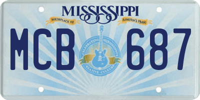 MS license plate MCB687