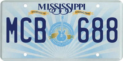 MS license plate MCB688