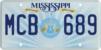 MS license plate MCB689