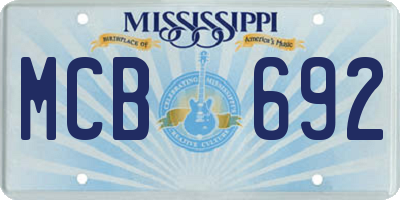 MS license plate MCB692