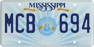 MS license plate MCB694
