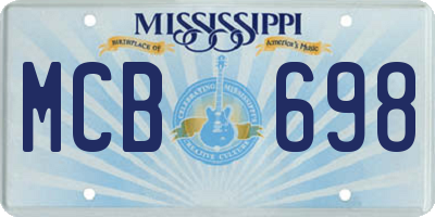 MS license plate MCB698
