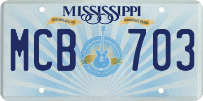 MS license plate MCB703