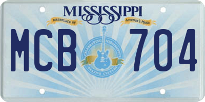 MS license plate MCB704