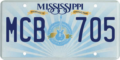 MS license plate MCB705