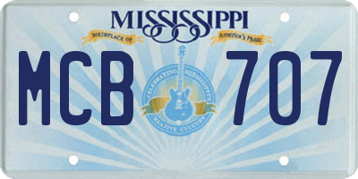 MS license plate MCB707