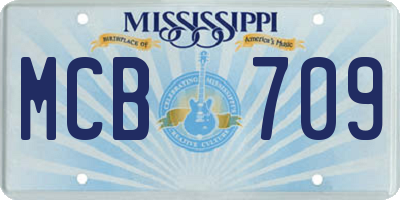 MS license plate MCB709
