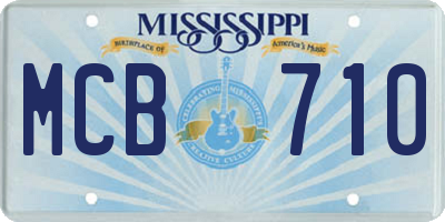 MS license plate MCB710