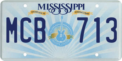 MS license plate MCB713
