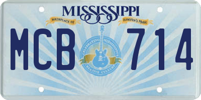 MS license plate MCB714