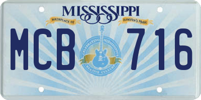 MS license plate MCB716
